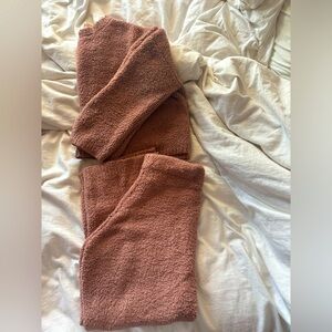 Pink Sherpa/Teddy Set- Pants and Crewneck, Size M